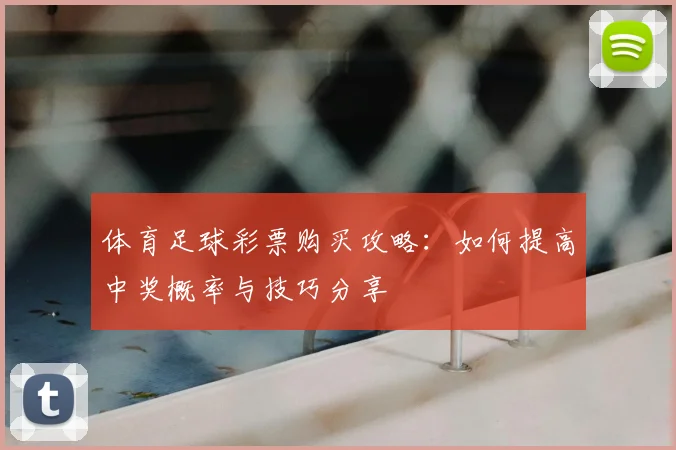体育足球彩票购买攻略：如何提高中奖概率与技巧分享
